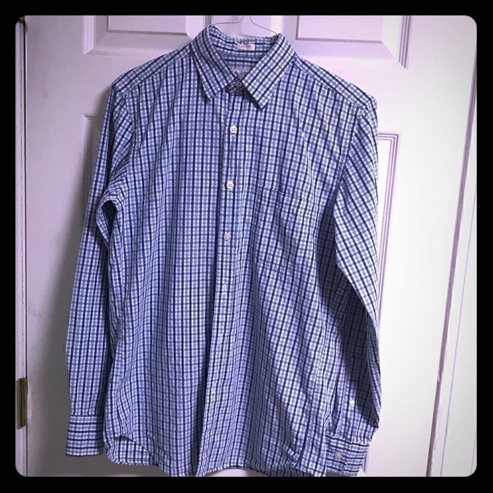 J Crew tailored fit men size small button up blue